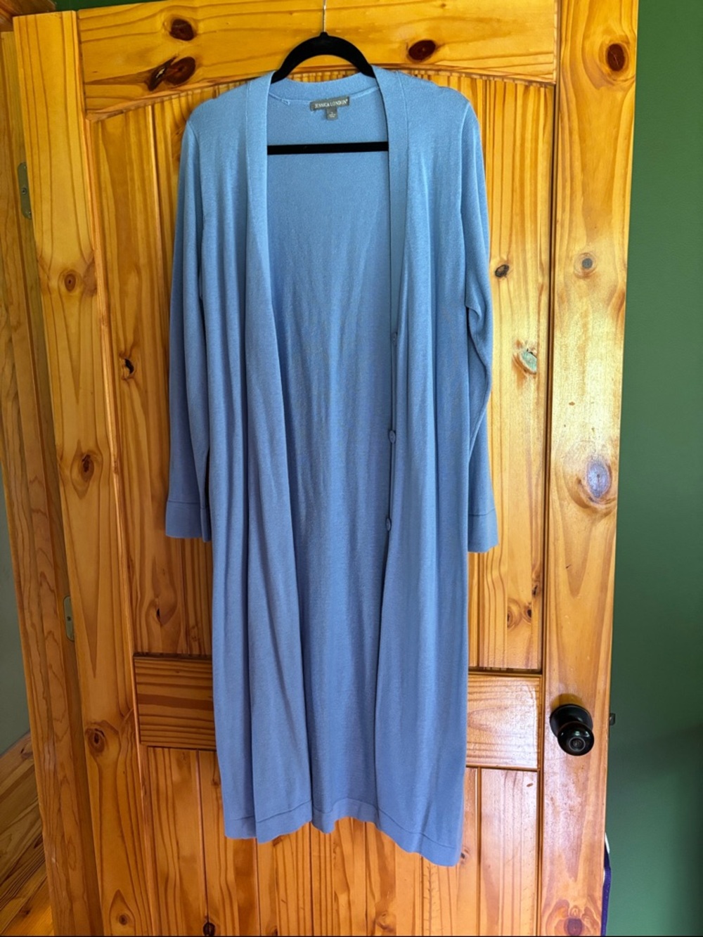 Jessica London Light Blue Long Open Cardigan